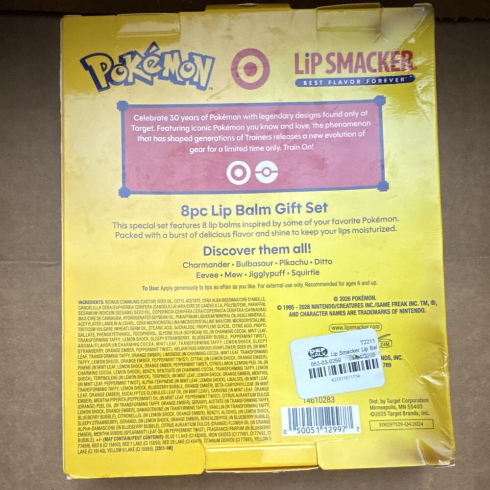 NEW Lip Smacker X Pokémon Target Lip Balm Gift Set Limited Edition - Picture 4 of 4